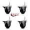 Service Caster 35 Inch Phenolic Wheel Swivel 34 Inch Threaded Stem Caster Set with Brake SCC SCC-TS20S3514-PHS-PLB-34212-4 - alternate 3